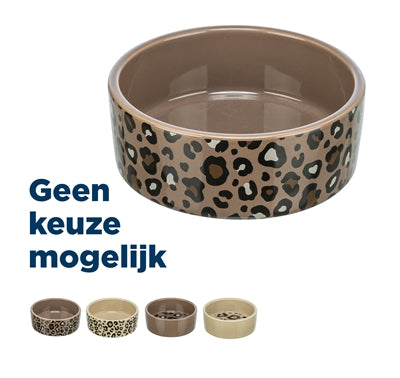 Load image into Gallery viewer, Trixie voerbak drinkbak leo kat keramiek panterprint assorti
