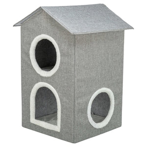 Trixie kattenmand kattenhuis nora soft 2 verdriepingen lichtgrijs