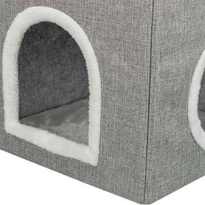 Load image into Gallery viewer, Trixie kattenmand kattenhuis nora soft 2 verdriepingen lichtgrijs
