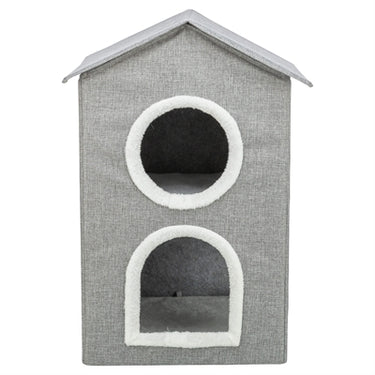 Trixie kattenmand kattenhuis nora soft 2 verdriepingen lichtgrijs