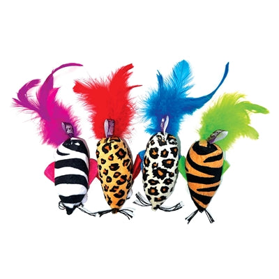 Load image into Gallery viewer, Happy pet tabby patch safari muis met veren assorti
