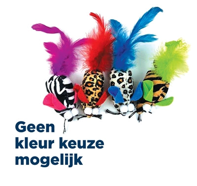 Load image into Gallery viewer, Happy pet tabby patch safari muis met veren assorti
