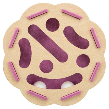 Trixie hole'n'roll bloem vilt roze beige