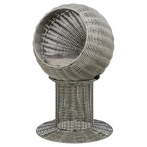 Trixie kattenmand amalia rond polyrattan grijs