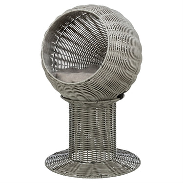 Trixie kattenmand amalia rond polyrattan grijs