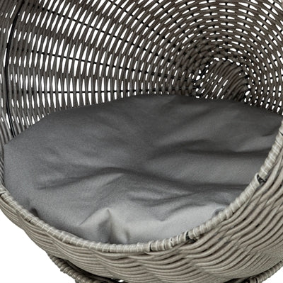 Afbeelding laden in galerijviewer, Trixie kattenmand amalia rond polyrattan grijs

