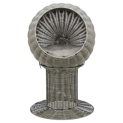Load image into Gallery viewer, Trixie kattenmand amalia rond polyrattan grijs
