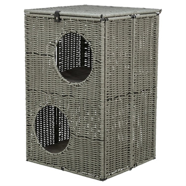 Trixie kattenmand amalia hoekig polyrattan grijs