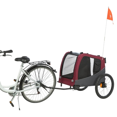 Trixie hondenfietskat grijs rood