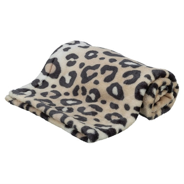 Trixie hondendeken leo softpluche luipaardprint creme