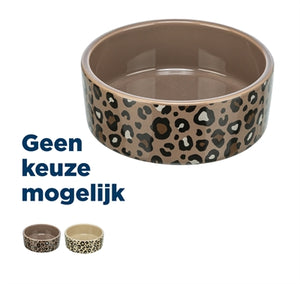 Trixie voerbak drinkbak leo keramiek panterprint assorti