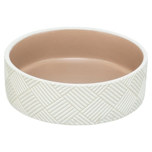 Trixie voerbak drinkbak patroon keramiek wit beige
