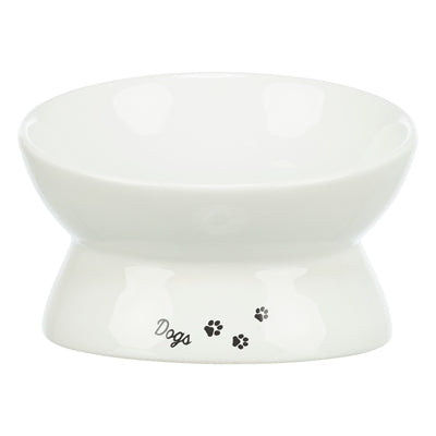 Load image into Gallery viewer, Trixie voerbak drinkbak dogs keramiek verhoogd wit
