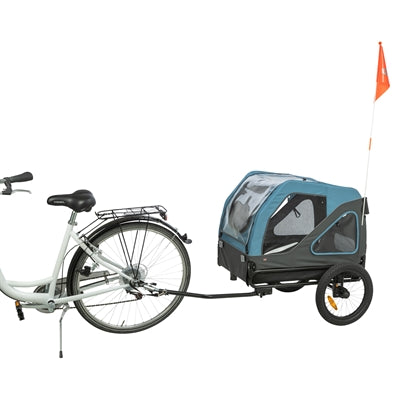 Load image into Gallery viewer, Trixie fietskar tot 35 kg blauw grijs
