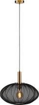 Lucide corina - hanglamp - ø 50 cm - 1xe27 - zwart - japandi