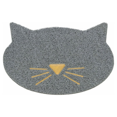 Load image into Gallery viewer, Trixie kattenbakmat kattenkop pvc lichtgrijs
