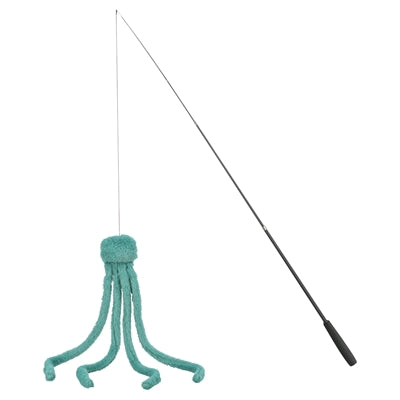 Load image into Gallery viewer, Trixie kattenhengel telescopisch grote katten met pluche octopus groen
