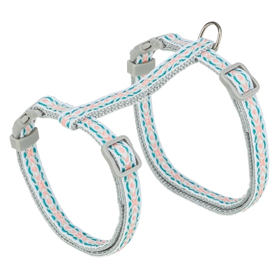 Load image into Gallery viewer, Trixie kattentuigje met riem retro motief grijs blauw
