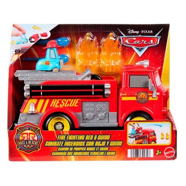Mattel disney en pixar cars radiator springs racen en redden - brandweer - red en guido speelset