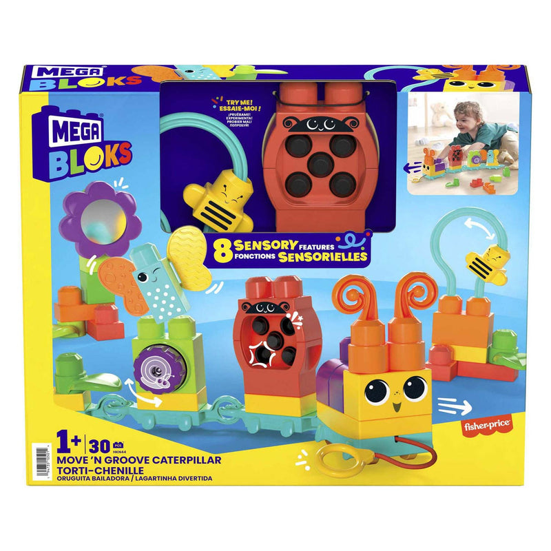 Load image into Gallery viewer, Mattel mega bloks move' n groove caterpillar bouwset - 30dlg.
