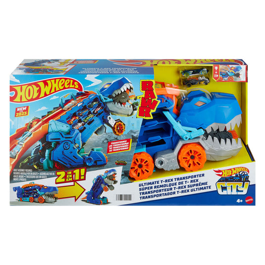 Mattel hot wheels city ultimate t-rex transporter speelset