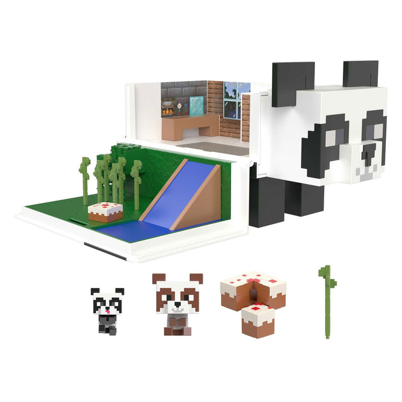 Load image into Gallery viewer, Mattel minecraft mob hoofd mini panda speelhuis speelset
