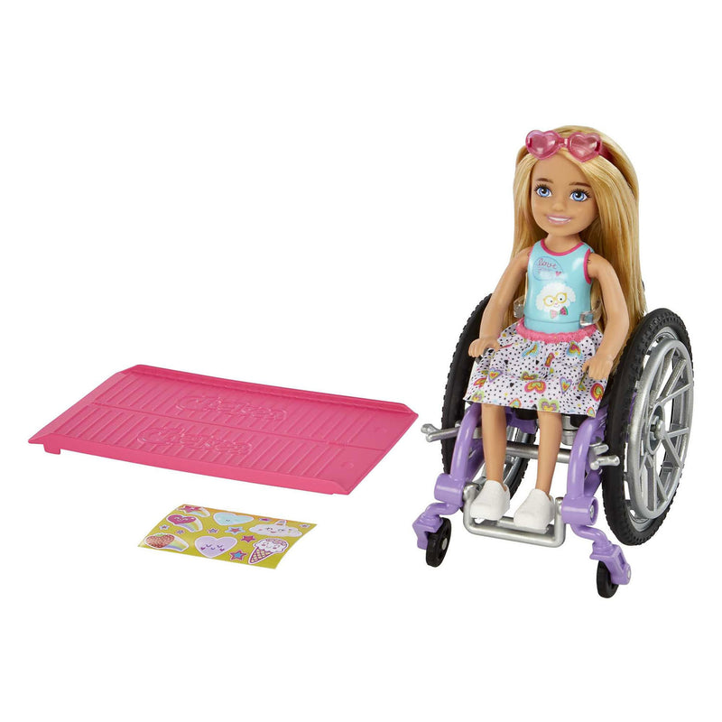 Load image into Gallery viewer, Mattel Chelsea Wheelchair Modepop Blond
