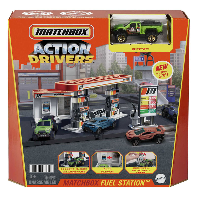 Load image into Gallery viewer, Mattel Matchbox Action Drivers Benzinestation Speelset
