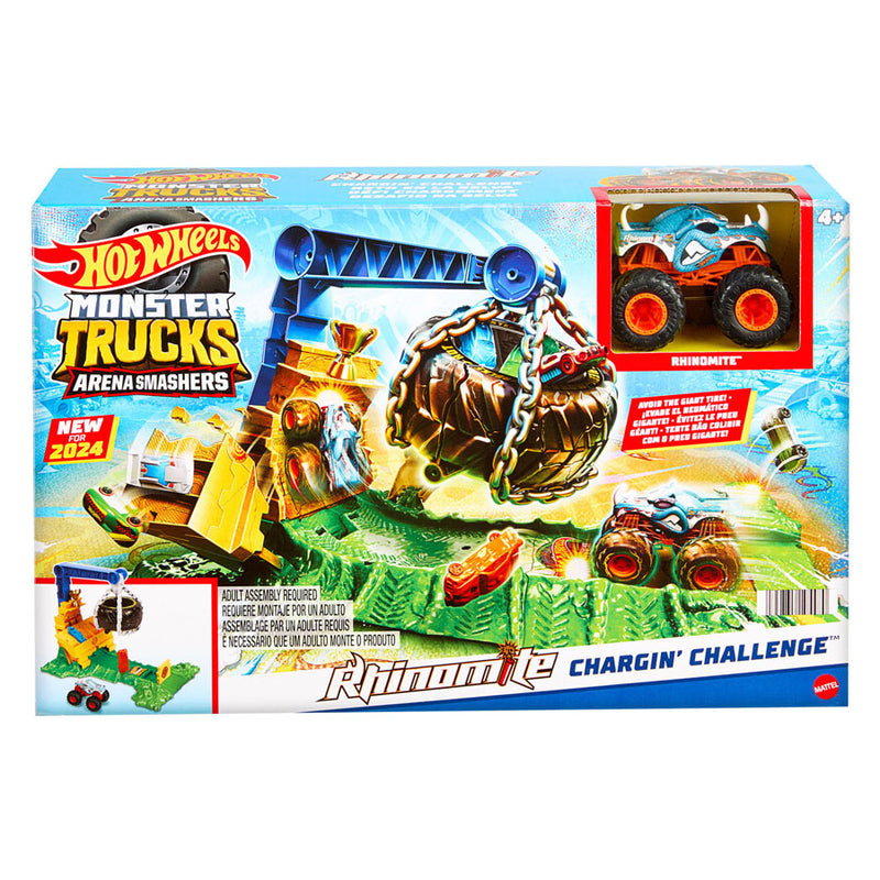 Load image into Gallery viewer, Hot wheels monstertrucks arene smahers rhinomite race uitdaging speelset
