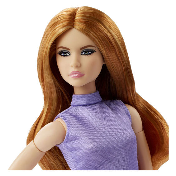 Load image into Gallery viewer, Mattel looks modepop rood haar en outfit paars
