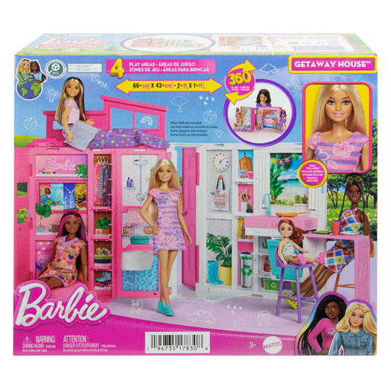 Afbeelding laden in galerijviewer, Mattel barbie vakantiehuis met modepop speelset
