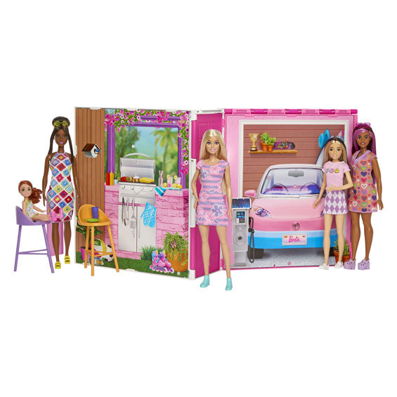 Afbeelding laden in galerijviewer, Mattel barbie vakantiehuis met modepop speelset
