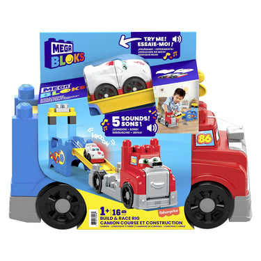 Mattel mega bloks bouw- en racetruck - 16dlg.