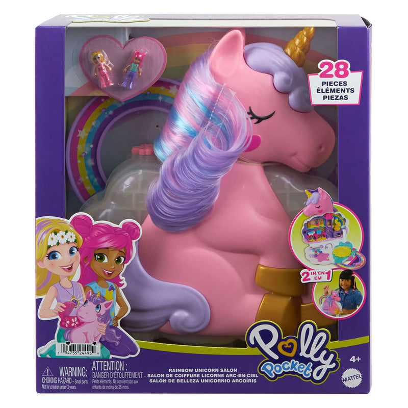 Load image into Gallery viewer, Mattel polly pocket salon van de regenboog eenhoorn speelset
