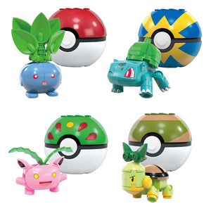 Mega bloks mega construx pokémon bouwset - bulbasaur, turtwig, hoppip en oddish