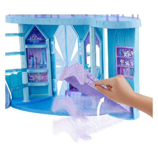 Mattel disney frozen elsa's ijspaleis – 5 speelplekken met glijbaan, balkon en olaf - 75 cm