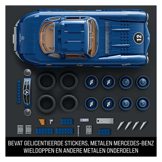 Mattel brick shop hot wheels - mercedes-benz 300 sl raceauto bouwset (1600 onderdelen)