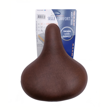Selle comfort retro medium zadel bruin. met smart foam techniek, zonder strop
