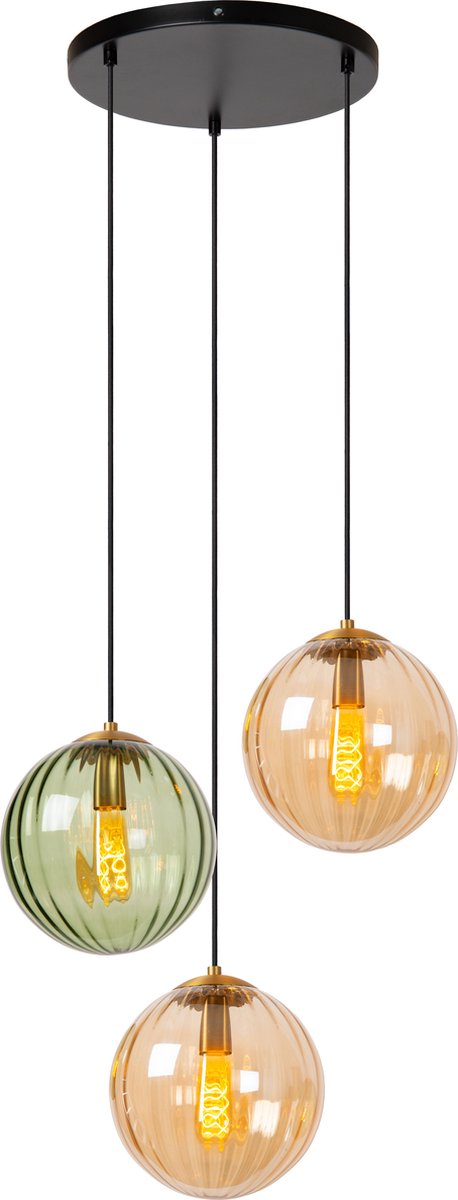 Lucide monsaraz - hanglamp - ø 35 cm - 3xe27 - groen