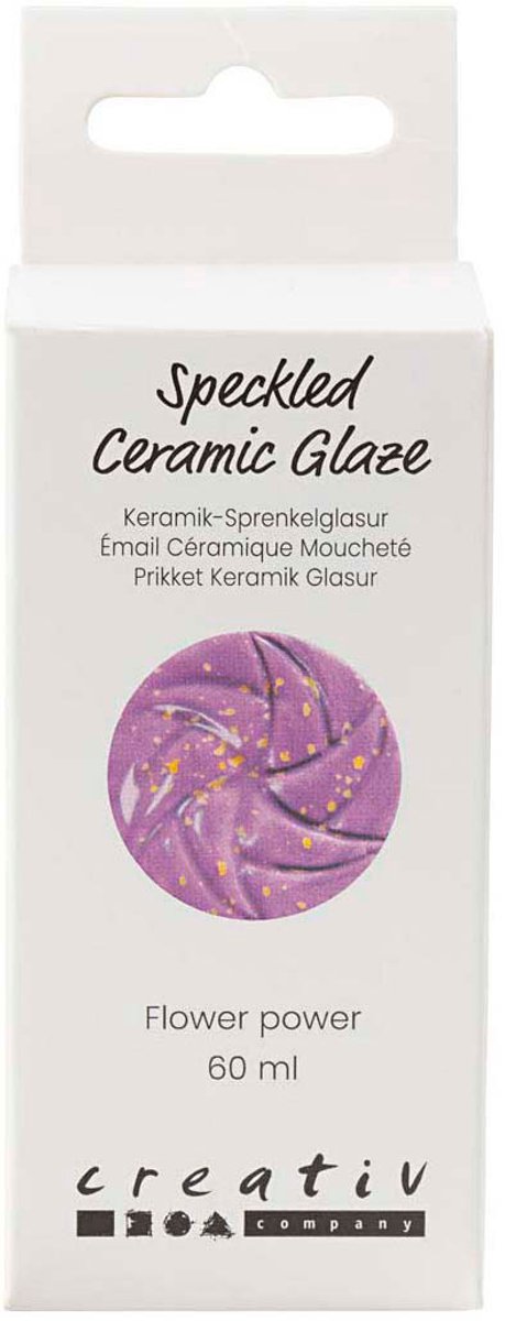 Creativ company gespikkeld keramiek glazuur 999-1060 c dekkend flower power - 60ml