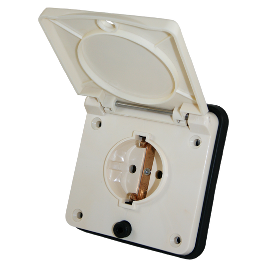 Schuko buiten wandcontactdoos beige voor caravan en camper