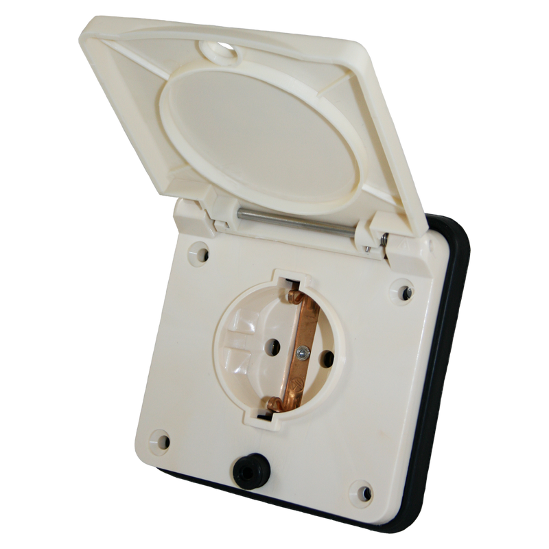 Chargez l'image dans la visionneuse de la galerie, Schuko buiten wandcontactdoos beige voor caravan en camper
