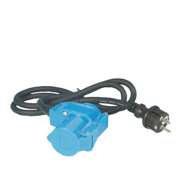Adapterkabel 1.5 meter 3x 2.5mm² met schuko stekker en haakse koppeling