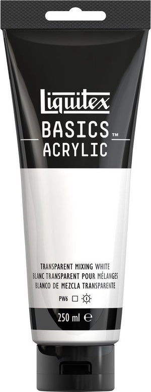 Liquitex 88700243 basics acrylverf transparent mixing white – 250 ml | kunstenaars acrylverf | middelmatige viscositeit | voor kleurmenging glazuren