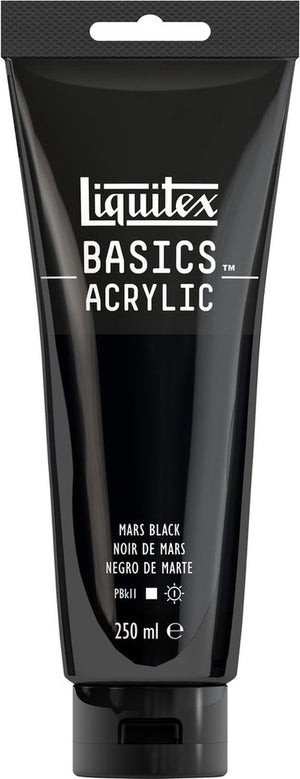 Liquitex 88700222 basics acrylverf mars black – 250 ml | kunstenaars acrylverf | middelmatige viscositeit | lichtechte kleur voor schilderen canvas
