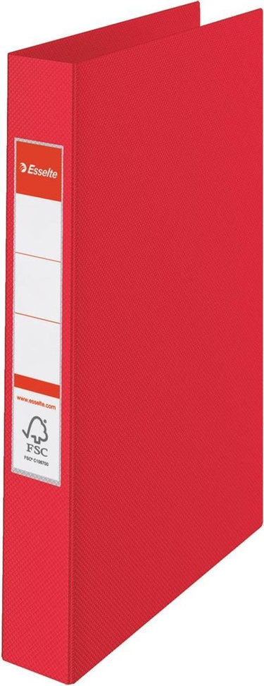 Esselte ringbanden pp a4 rugbreedte 35 mm rood 23-rings etikethouder mechanisme