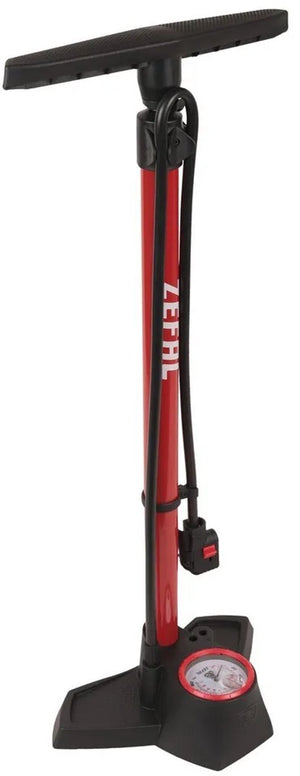 Zefal profil max vloerpomp – fietspomp – manometer – presta schrader dunlop – aluminium – rood