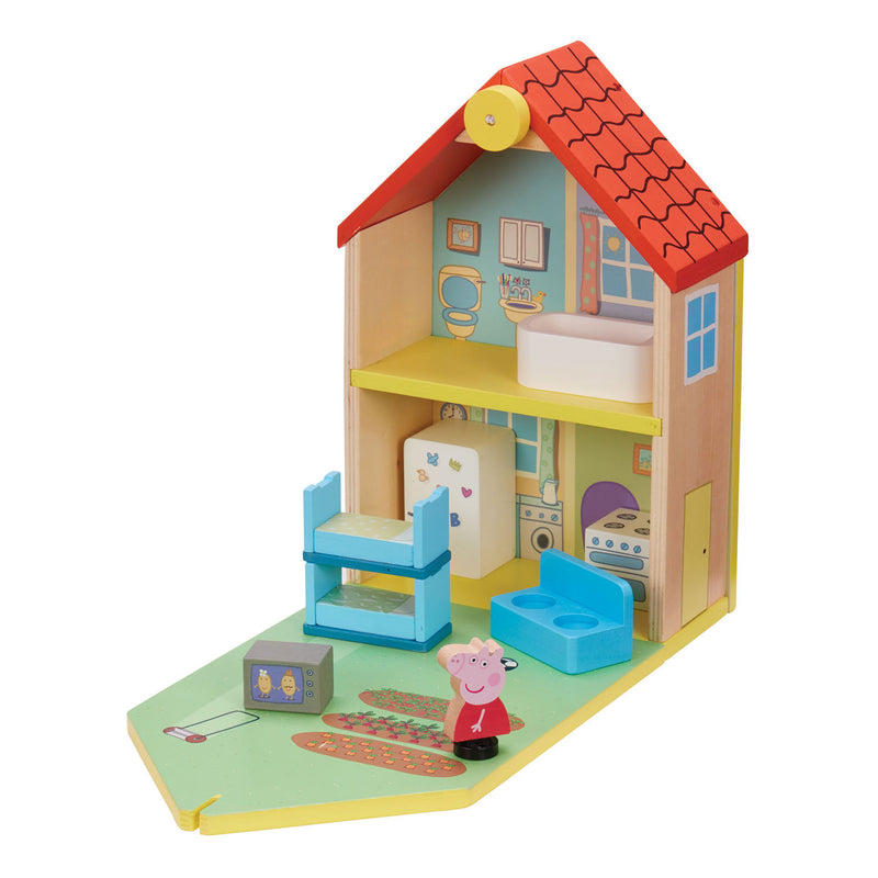 Load image into Gallery viewer, Boti houten poppenhuis peppa pig met accessoires
