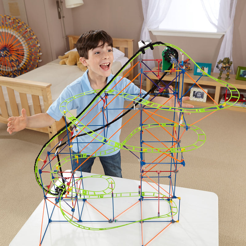 Afbeelding laden in galerijviewer, K'nex thrill rides typhoon frenzy roller coaster, 649dlg.
