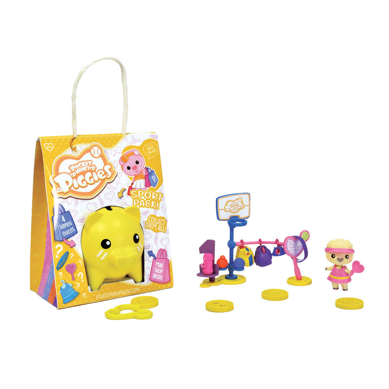 Load image into Gallery viewer, Pocket money piggies pockey money piggies speelfiguur met spaarpot - sports pack
